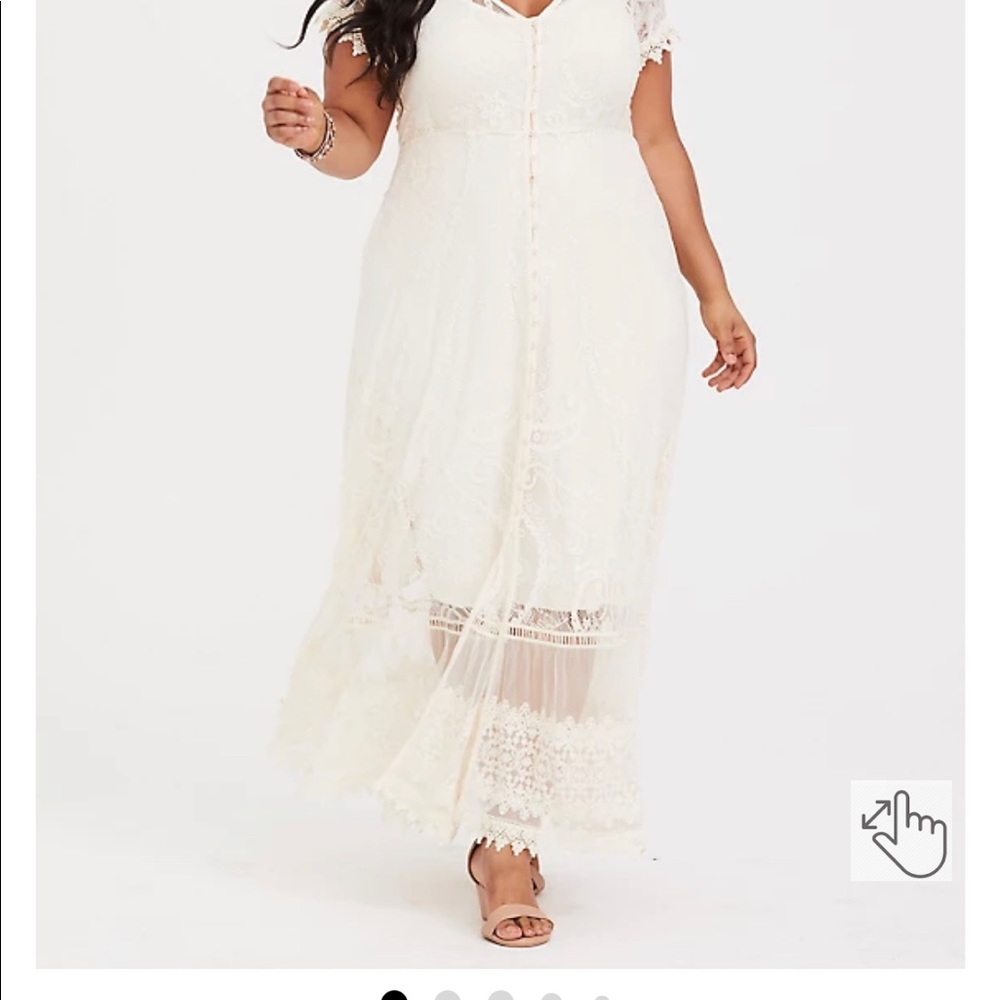Beautiful-Torrid Button Front Maxi Dress - Lace Cream 4x Boho-Wedding-Easter